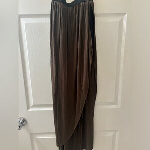 Olive green midi skirt